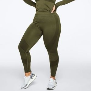 Pink Active seamless high waist full length tight Military Green M/L NEW
